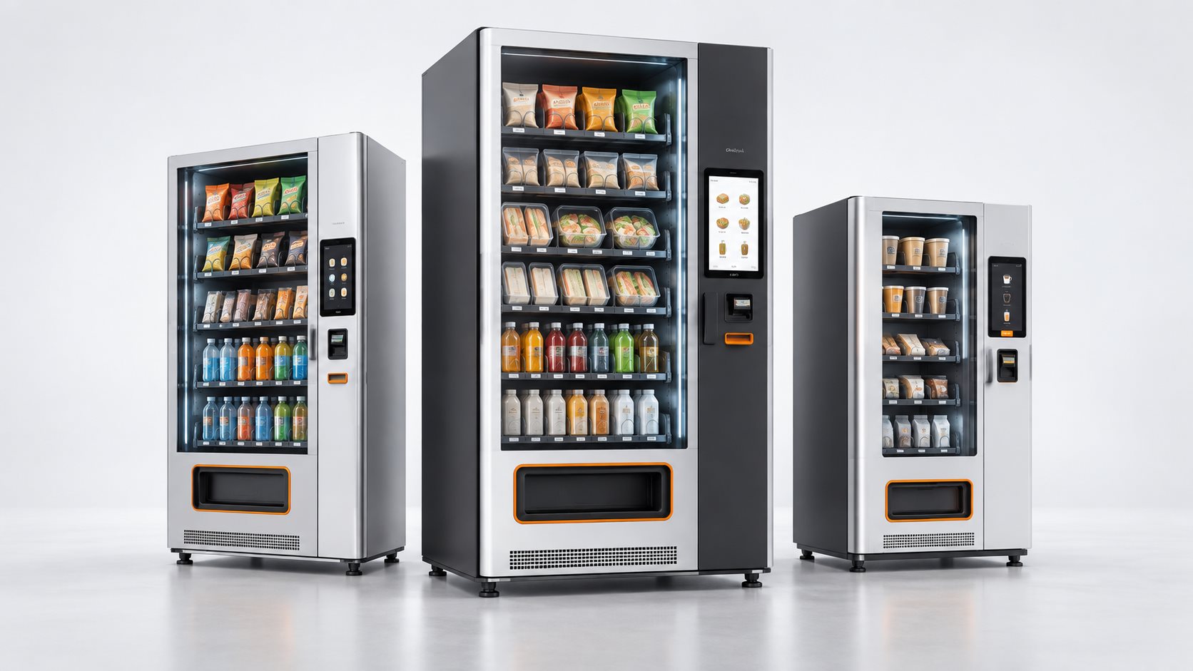 Illustration of modern self-service vending machines