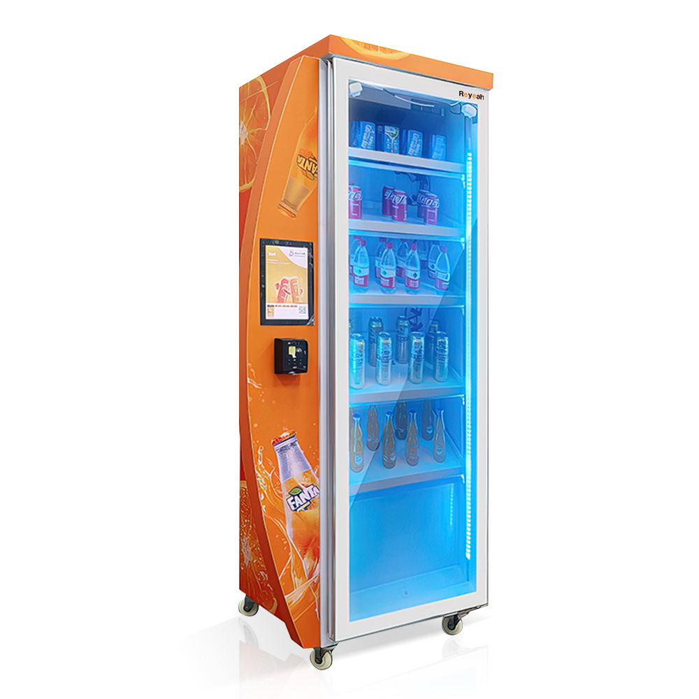 Custom vending machine with cooling